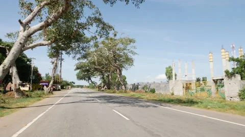 Empty double lane road in India 库存影片 156989934