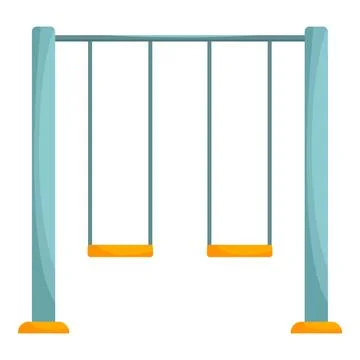 Empty double swing set standing on a white background Stock Illustration