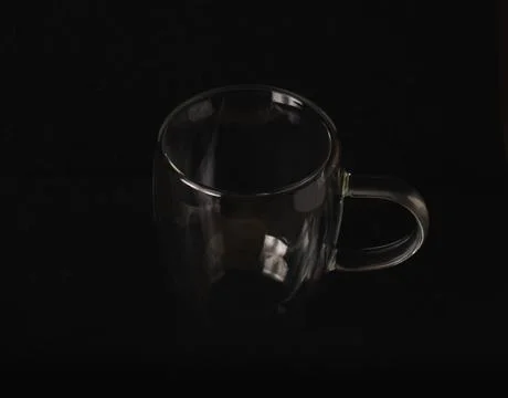 Empty double wall glass. Glasses double-walled consist of two layers glasse.. Stock Photos