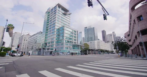 Empty Down Town During The Covid19 Pandemic in Los Angeles, California Stock Footage 151232571