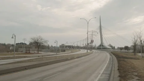 Empty Downtown Bridge Video stock 155526161