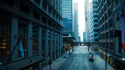 Empty Downtown Chicago Eleven Stock Footage 127041887