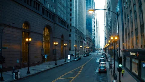 Empty Downtown Chicago Five Stock Footage 127041944