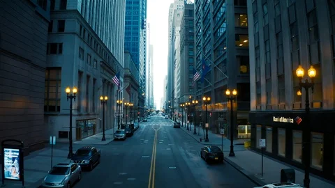 Empty Downtown Chicago Nine Stock Footage 127041996