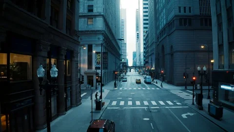 Empty Downtown Chicago Seven Stock Footage 127042029