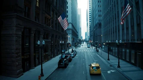 Empty Downtown Chicago Three Stock Footage 127042153