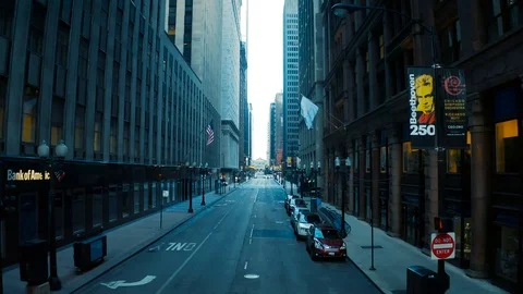 Empty Downtown Chicago Twelve Stock Footage 127042167