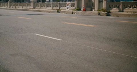 Empty Downtown LA 4th St Bridge 4K 48FPS SLO-MO Stock Footage 129643636