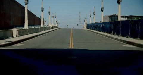 Empty Downtown LA Streets Outskirts 4K 48FPS SLO-MO Stock Footage 129649032
