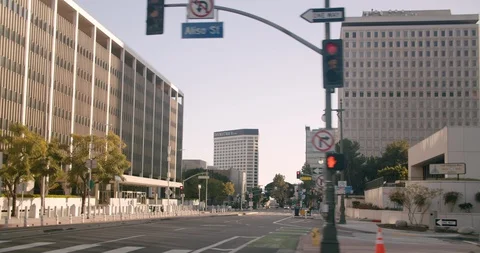 Empty Downtown LA Streets Outskirts 4K 48FPS SLO-MO Stock Footage 129649174