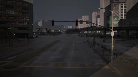 Empty Downtown Streets City 4K Stock Footage 285859345
