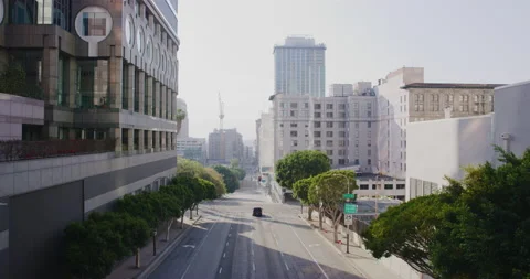 Empty Downtown Streets During The Covid19 Pandemic in Los Angeles, California Stock Footage 151227463