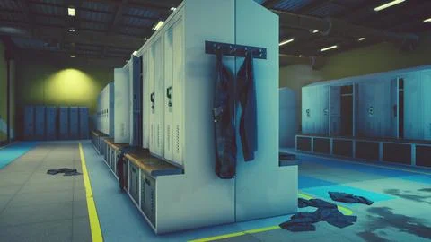 Empty dressing room in old factory Stock Illustration