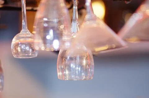 Empty Drink Glass on table Stock Photos