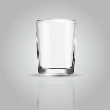 Empty drinking glass cup on grey background Illustrazione stock