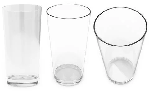 Empty drinking glass cup Stock Illustration