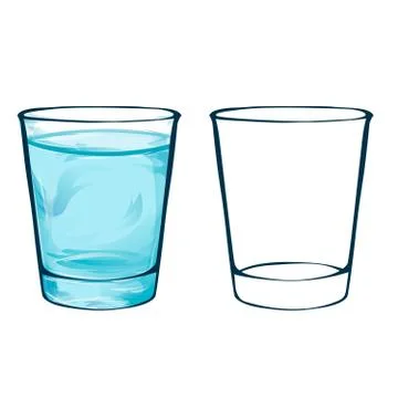 Empty drinking glass cup. Transparent glass. Stock Illustration