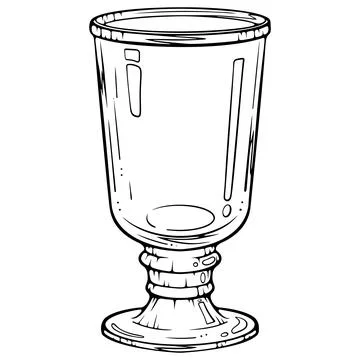 Empty drinking glass line art Stock Illustration