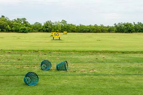 Empty driving range Stock Photos