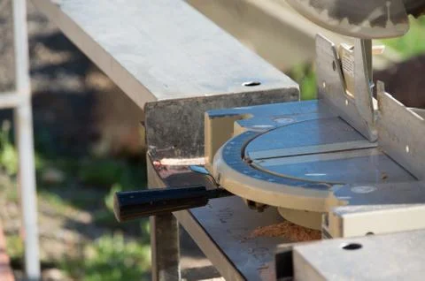 Empty dropsaw plate Stock Photos