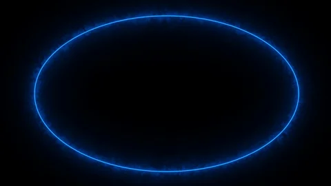 Empty e lip circle, circular frame with electric power border glowing Stock Footage 124723529