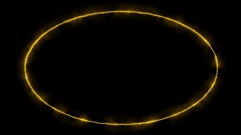 Empty e lip circle, circular frame with electric power border glowing, burning Stock Footage 124723563