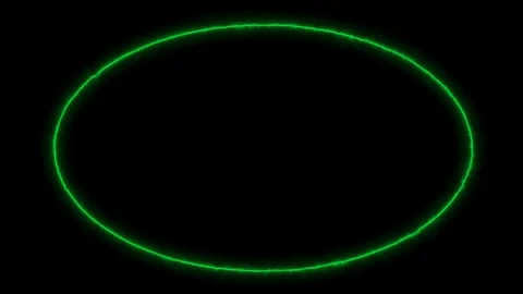 Empty e lip circle, circular frame with electric power border glowing, burning Stock Footage 124723744