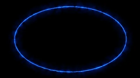 Empty e lip circle, circular frame with electric power border glowing Stock Footage 124724229