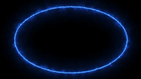 Empty e lip circle, circular frame with electric power border glowing Stock Footage 124724691