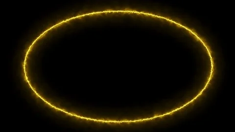 Empty e lip circle, circular frame with electric power border glowing, burning Stock Footage 124725157