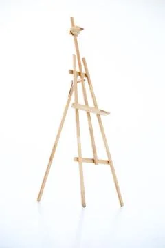An empty easel isolated on a white background. Stock Photos