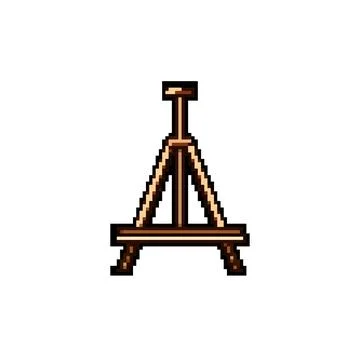Empty easel pixel art vector illustration Illustrazione stock