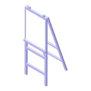 Empty easel standing isolated on white background Illustrazione stock