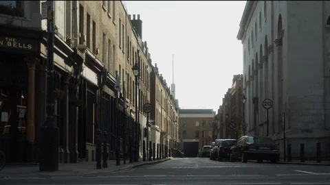 Empty East London during Lockdown Stock Footage 127989042