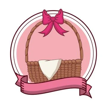 Empty easter eggs basket Stock Illustration