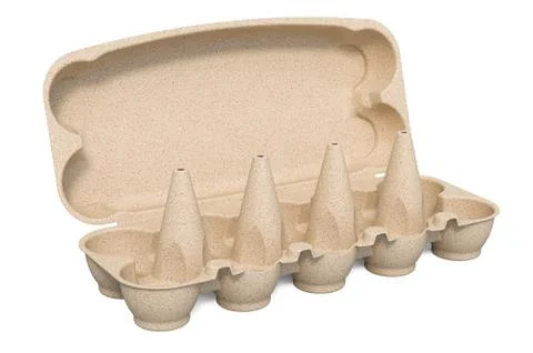Empty egg carton, 3D rendering Stock Illustration