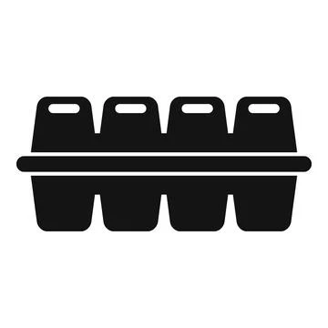 Empty egg carton container storing food product icon Stock Illustration