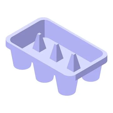 Empty egg carton holding no eggs isometric view Stock Illustration