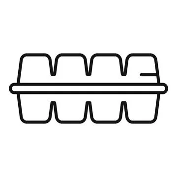 Empty egg carton line icon, food packaging Stock Illustration