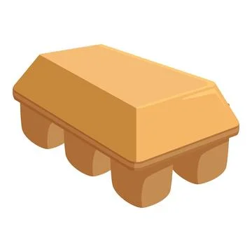 Empty egg carton lying open on white background Stock Illustration