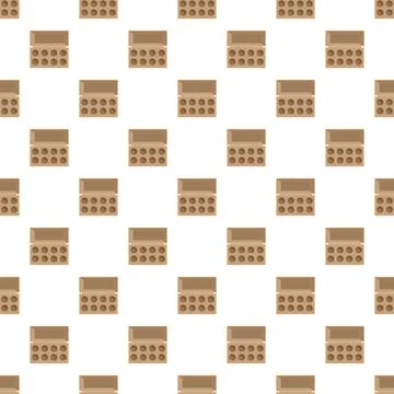Empty egg carton pattern repeating on white background 스톡 일러스트