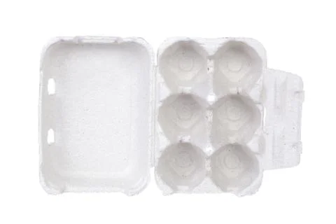 Empty eggs box isolated on white background Stock Photos