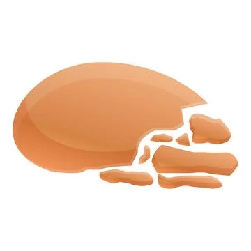 Empty eggshell icon, cartoon style Stock Illustration