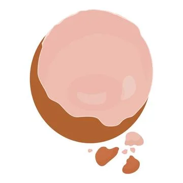 Empty eggshell icon cartoon vector. Broken food yolk Stock Illustration