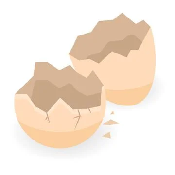 Empty eggshell icon, isometric style Stockillustratie