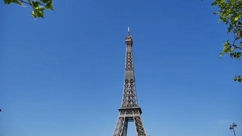 Empty Eiffel tower place pano -COVID19 Stock Footage 128605359
