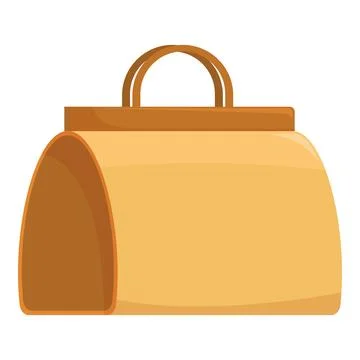 Empty elegant handbag with brown handles and golden body Illustration
