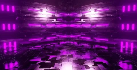 Empty Elegant Modern Metallic Garage Club Warehouse Parking StageBasement Spo Stock Illustration