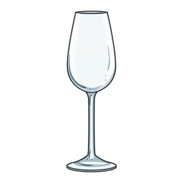 Empty elegant stemmed glass for beverages illustration Stock Illustration