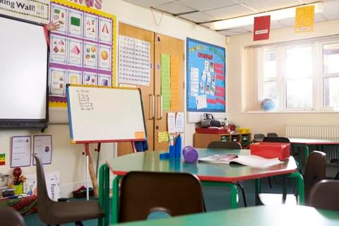 Empty Elementary School Classroom Stock Photos